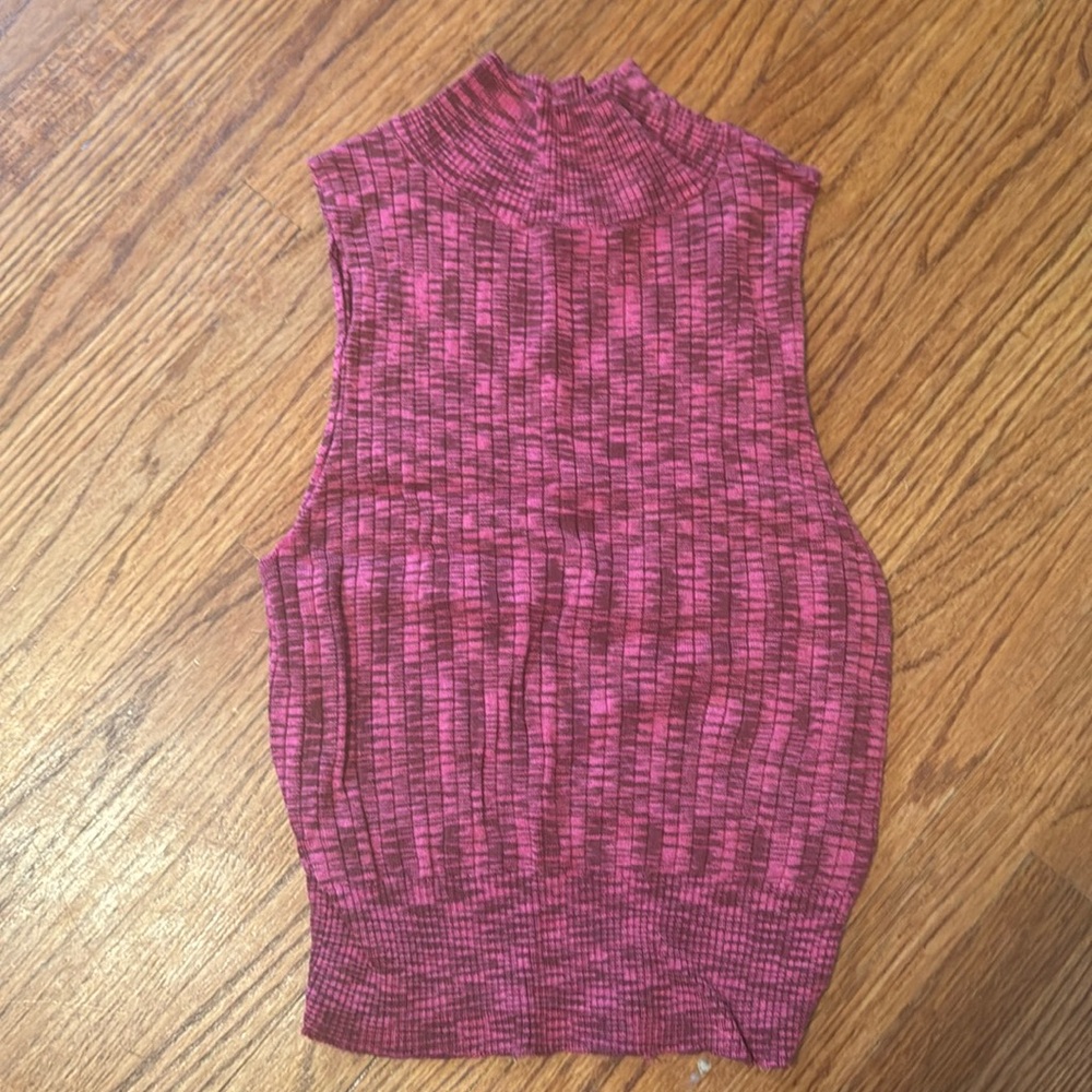 Wild fable sleeveless sweater, pink and dark pink, extra small